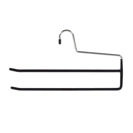 Broekhanger (2-voudig) metaal met zwarte anti-slip coating Broekhanger (2-voudig) metaal met zwarte anti-slip coating