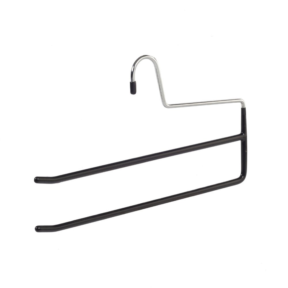 Broekhanger (2-voudig) metaal met zwarte anti-slip coating Broekhanger (2-voudig) metaal met zwarte anti-slip coating