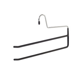 Broekhanger (2-voudig) metaal met zwarte anti-slip coating Broekhanger (2-voudig) metaal met zwarte anti-slip coating