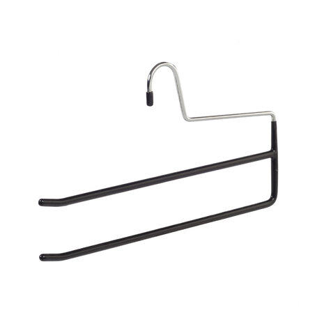 DE KLEDINGHANGER GIGANT Broekhanger (2-voudig) metaal met zwarte anti-slip coating DE KLEDINGHANGER GIGANT Broekhanger (2-voudig) metaal met zwarte anti-slip coating
