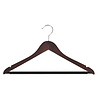 Hotelhanger beukenhout wenge gebeitst met rokinkepingen en anti-slip broeklat, 44 cm Hotelhanger beukenhout wenge gebeitst met rokinkepingen en anti-slip broeklat, 44 cm