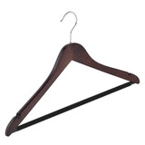 Hotelhanger (geknikt) beukenhout wenge gebeitst met rokinkepingen en anti-slip broeklat