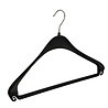 DE KLEDINGHANGER GIGANT Mantel / kostuumhanger (gebogen) kunststof zwart met schouderverbreding en broeklat DE KLEDINGHANGER GIGANT Mantel / kostuumhanger (gebogen) kunststof zwart met schouderverbreding en broeklat
