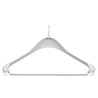 DE KLEDINGHANGER GIGANT Mantel / kostuumhanger (gebogen) kunststof wit (anti-diefstal zonder ring) met schouderverbreding en broeklat DE KLEDINGHANGER GIGANT Mantel / kostuumhanger (gebogen) kunststof wit (anti-diefstal zonder ring) met schouderverbreding en broeklat