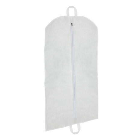 Kledinghoes (non woven) wit met rits