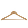 Hotelhanger anti-diefstal beukenhout naturel gelakt met rokinkepingen en anti-slip broeklat, 44 cm Hotelhanger anti-diefstal beukenhout naturel gelakt met rokinkepingen en anti-slip broeklat, 44 cm