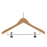 Hotelhanger anti-diefstal beukenhout naturel gelakt met knijperlat, 44 cm Hotelhanger anti-diefstal beukenhout naturel gelakt met knijperlat, 44 cm