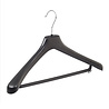 DE KLEDINGHANGER GIGANT Mantel / kostuumhanger (gebogen) kunststof zwart met schouderverbreding en broeklat DE KLEDINGHANGER GIGANT Mantel / kostuumhanger (gebogen) kunststof zwart met schouderverbreding en broeklat