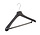 Mantel / kostuumhanger (gebogen) kunststof zwart met schouderverbreding en anti-slip broeklat (2 mm schuim)