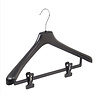 DE KLEDINGHANGER GIGANT Mantel / kostuumhanger (gebogen) kunststof zwart met schouderverbreding en anti-slip knijpers DE KLEDINGHANGER GIGANT Mantel / kostuumhanger (gebogen) kunststof zwart met schouderverbreding en anti-slip knijpers