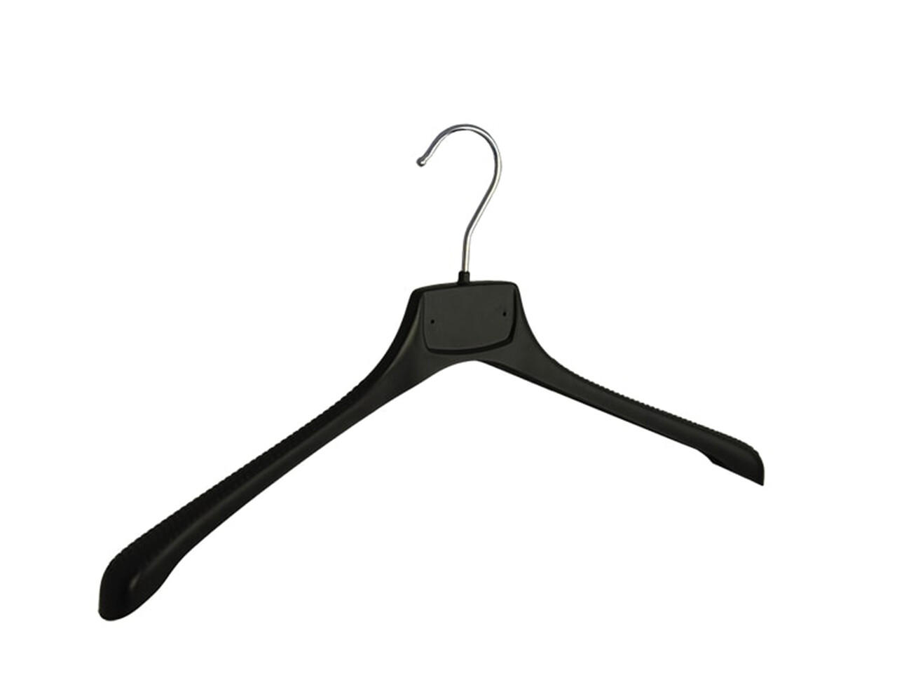 Mantel / kostuumhanger (gebogen) kunststof zwart met schouderverbreding