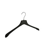 Mantel / kostuumhanger (gebogen) kunststof zwart met schouderverbreding Mantel / kostuumhanger (gebogen) kunststof zwart met schouderverbreding