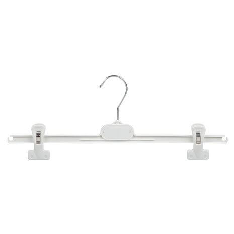 Rok / broekhanger kunststof wit met anti-slip knijpers Rok / broekhanger kunststof wit met anti-slip knijpers