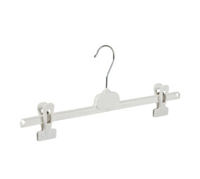 Rok / broekhanger kunststof wit met anti-slip knijpers Rok / broekhanger kunststof wit met anti-slip knijpers