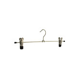 Rok / broekhanger metaal verchroomd met anti-slip (zwart) maxi-knijpers Rok / broekhanger metaal verchroomd met anti-slip (zwart) maxi-knijpers