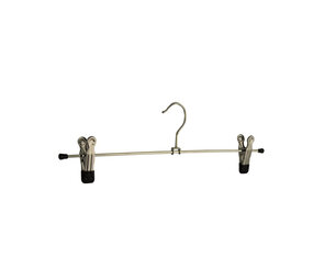 Rok / broekhanger metaal verchroomd met anti-slip (zwart) maxi-knijpers