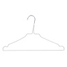 DE KLEDINGHANGER GIGANT Draad / stomerijhanger metaal wit gecoat (Ø 2,4 mm) met rokinkepingen DE KLEDINGHANGER GIGANT Draad / stomerijhanger metaal wit gecoat (Ø 2,4 mm) met rokinkepingen
