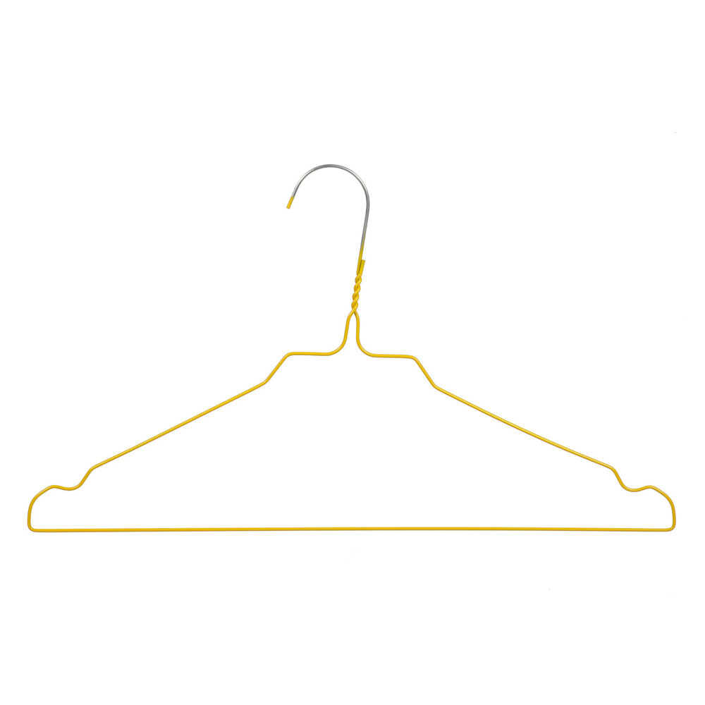 Draad / stomerijhanger metaal geel gecoat (Ø 2,4 mm) met rokinkepingen