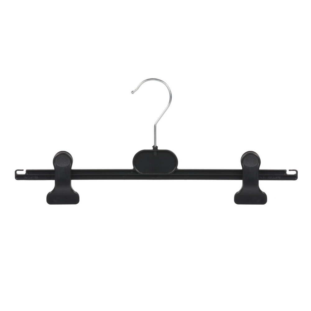 Rok / broekhanger kunststof zwart met anti-slip knijpers (gebruikt)