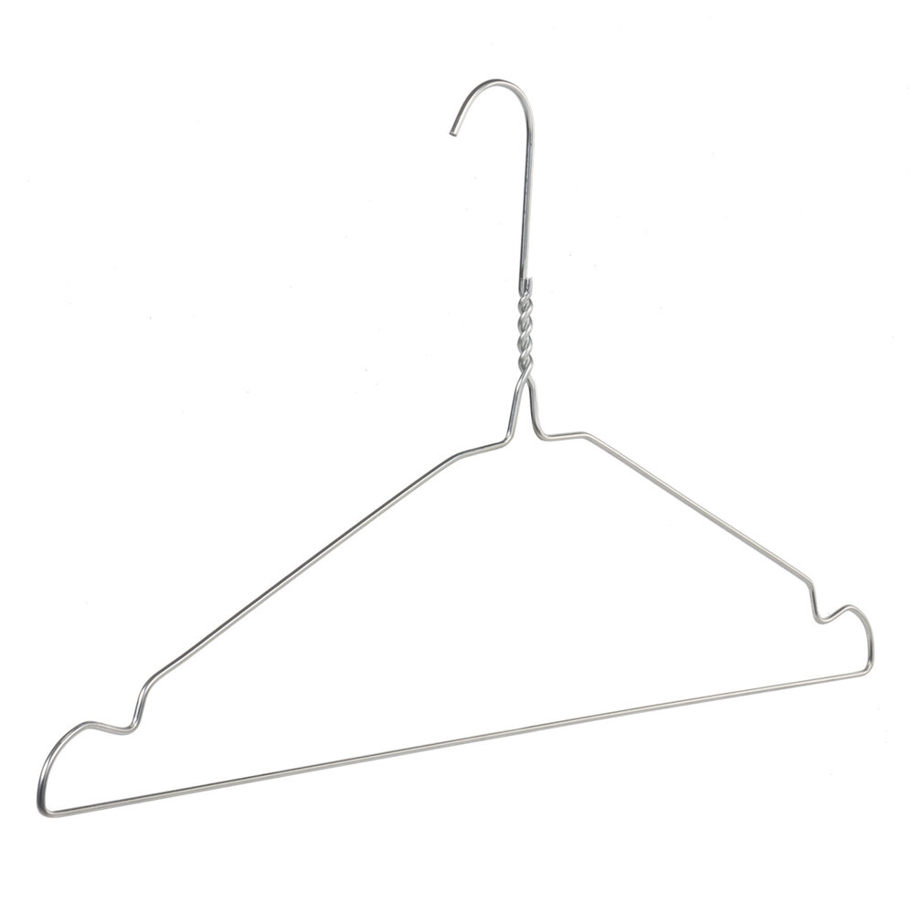 DE KLEDINGHANGER GIGANT Draad / stomerijhanger metaal verzinkt (Ø 2,2 mm) met rokinkepingen DE KLEDINGHANGER GIGANT Draad / stomerijhanger metaal verzinkt (Ø 2,2 mm) met rokinkepingen