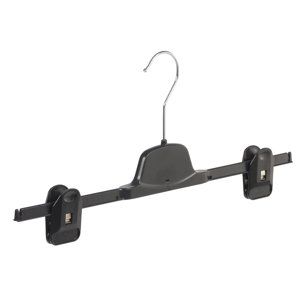 Rok / broekhanger kunststof zwart met anti-slip knijpers
