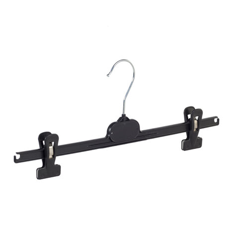 Ser-Viz Rok / broekhanger kunststof zwart met knijpers, 30 cm Ser-Viz Rok / broekhanger kunststof zwart met knijpers, 30 cm
