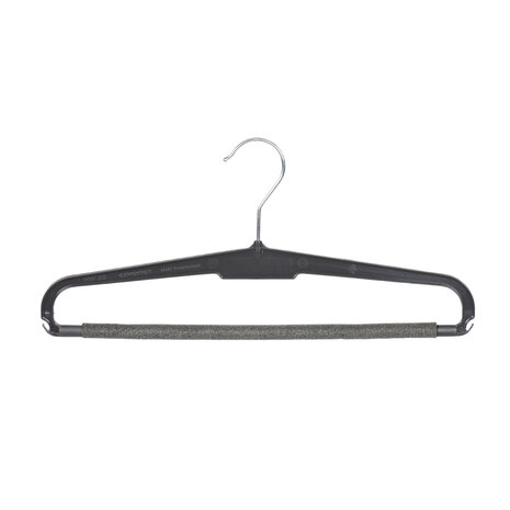Broekhanger kunststof zwart met anti-slip broeklat (2 mm schuim) (gebruikt) Broekhanger kunststof zwart met anti-slip broeklat (2 mm schuim) (gebruikt)