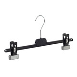 Rok / broekhanger kunststof zwart met knijpers, 22 cm