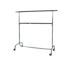 DE KLEDINGHANGER GIGANT Chromen kledingrek + middenstang, verstelbare hoogte 106 - 200 cm DE KLEDINGHANGER GIGANT Chromen kledingrek + middenstang, verstelbare hoogte 106 - 200 cm