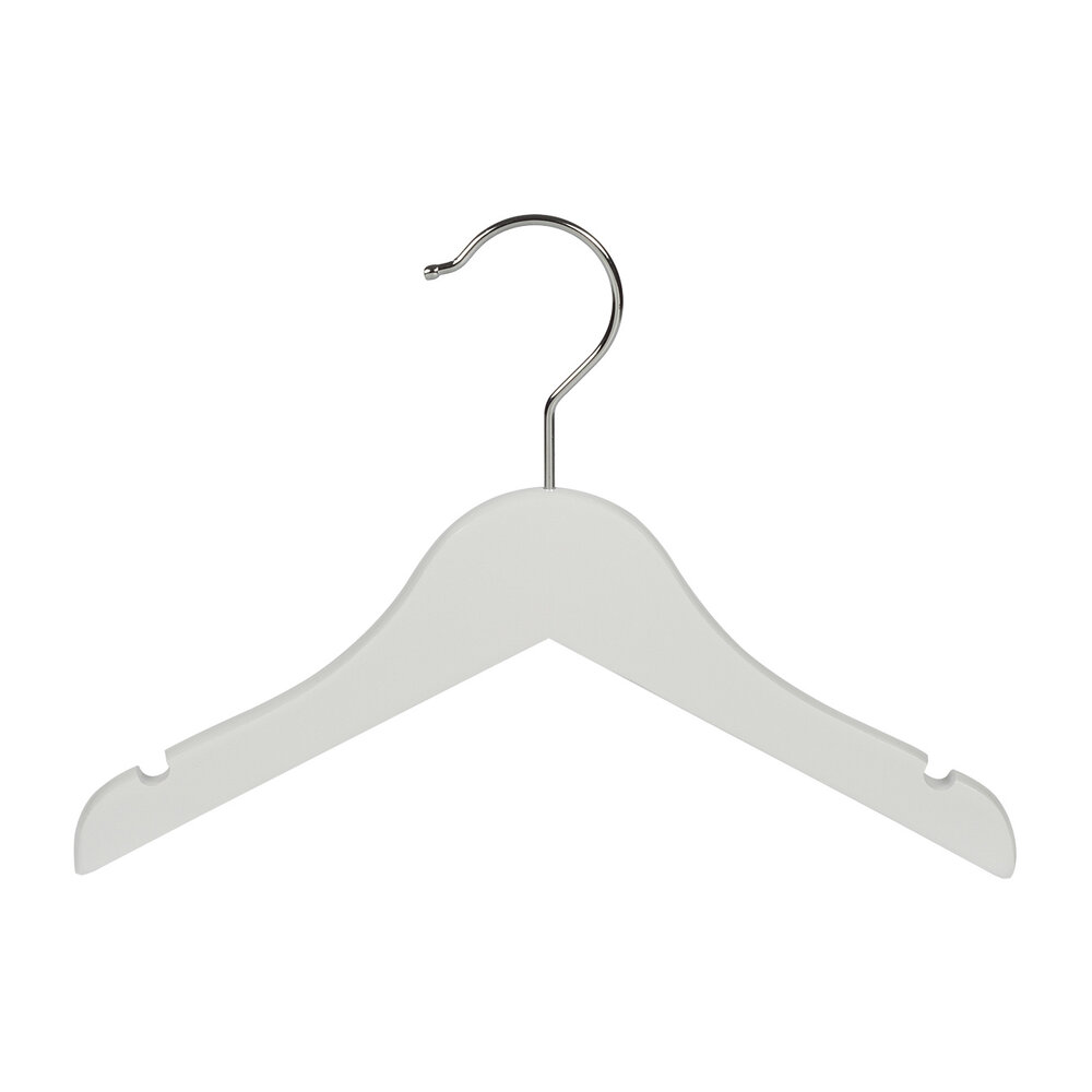DE KLEDINGHANGER GIGANT Blouse / shirthanger (vlak) lotushout wit gelakt met rokinkepingen