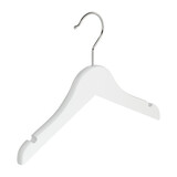 DE KLEDINGHANGER GIGANT Blouse / shirthanger (vlak) lotushout wit gelakt met rokinkepingen
