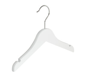 DE KLEDINGHANGER GIGANT Blouse / shirthanger (vlak) lotushout wit gelakt met rokinkepingen