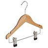 DE KLEDINGHANGER GIGANT Kinderhanger lotushout naturel gelakt met rokinkepingen en knijperlat, 36 cm