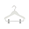 DE KLEDINGHANGER GIGANT Blouse / shirthanger (vlak) lotushout wit gelakt met rokinkepingen en anti-slip knijpers DE KLEDINGHANGER GIGANT Blouse / shirthanger (vlak) lotushout wit gelakt met rokinkepingen en anti-slip knijpers
