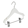 DE KLEDINGHANGER GIGANT Blouse / shirthanger (vlak) lotushout wit gelakt met rokinkepingen en anti-slip knijpers DE KLEDINGHANGER GIGANT Blouse / shirthanger (vlak) lotushout wit gelakt met rokinkepingen en anti-slip knijpers