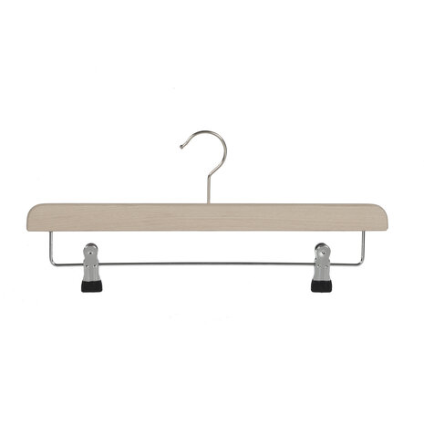 Rok / broekhanger beukenhout naturel ongelakt met knijperlat, 34 cm