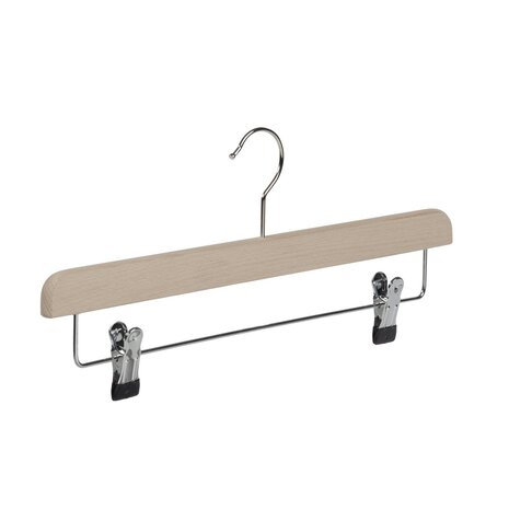 Rok / broekhanger beukenhout naturel ongelakt met knijperlat, 34 cm
