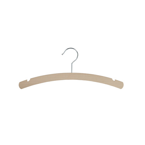Kinderhanger beukenhout naturel gelakt met rokinkepingen, 34 cm Kinderhanger beukenhout naturel gelakt met rokinkepingen, 34 cm