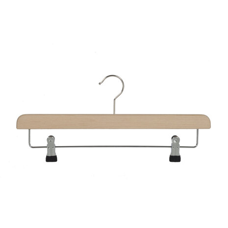 Rok / broekhanger beukenhout naturel gelakt met anti-slip knijpers Rok / broekhanger beukenhout naturel gelakt met anti-slip knijpers