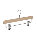 DE KLEDINGHANGER GIGANT Rok / broekhanger beukenhout naturel gelakt met anti-slip knijpers