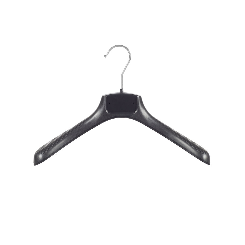 SER-VIZ Mantel / kostuumhanger (gebogen) kunststof zwart met schouderverbreding SER-VIZ Mantel / kostuumhanger (gebogen) kunststof zwart met schouderverbreding