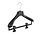 Mantel / kostuumhanger (gebogen) kunststof zwart met schouderverbreding en anti-slip knijpers