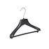 Mantel / kostuumhanger (gebogen) kunststof zwart met schouderverbreding en broeklat Mantel / kostuumhanger (gebogen) kunststof zwart met schouderverbreding en broeklat