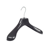 Mantel / kostuumhanger (gebogen) kunststof zwart met schouderverbreding