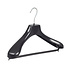 Mantel / kostuumhanger (gebogen) kunststof zwart met schouderverbreding en broeklat
