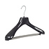 Mantel / kostuumhanger (gebogen) kunststof zwart met schouderverbreding en anti-slip broeklat (2 mm schuim) Mantel / kostuumhanger (gebogen) kunststof zwart met schouderverbreding en anti-slip broeklat (2 mm schuim)
