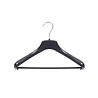 DE KLEDINGHANGER GIGANT Mantel / kostuumhanger (gebogen) kunststof zwart met schouderverbreding en broeklat DE KLEDINGHANGER GIGANT Mantel / kostuumhanger (gebogen) kunststof zwart met schouderverbreding en broeklat