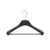 DE KLEDINGHANGER GIGANT Mantel / kostuumhanger (gebogen) kunststof zwart met schouderverbreding en anti-slip broeklat (2 mm schuim) DE KLEDINGHANGER GIGANT Mantel / kostuumhanger (gebogen) kunststof zwart met schouderverbreding en anti-slip broeklat (2 mm schuim)