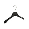 SER-VIZ Mantel / kostuumhanger (gebogen) kunststof zwart met schouderverbreding en rokinkepingen