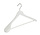Mantel / kostuumhanger (geknikt) beukenhout wit gelakt met schouderverbreding en anti-slip broeklat
